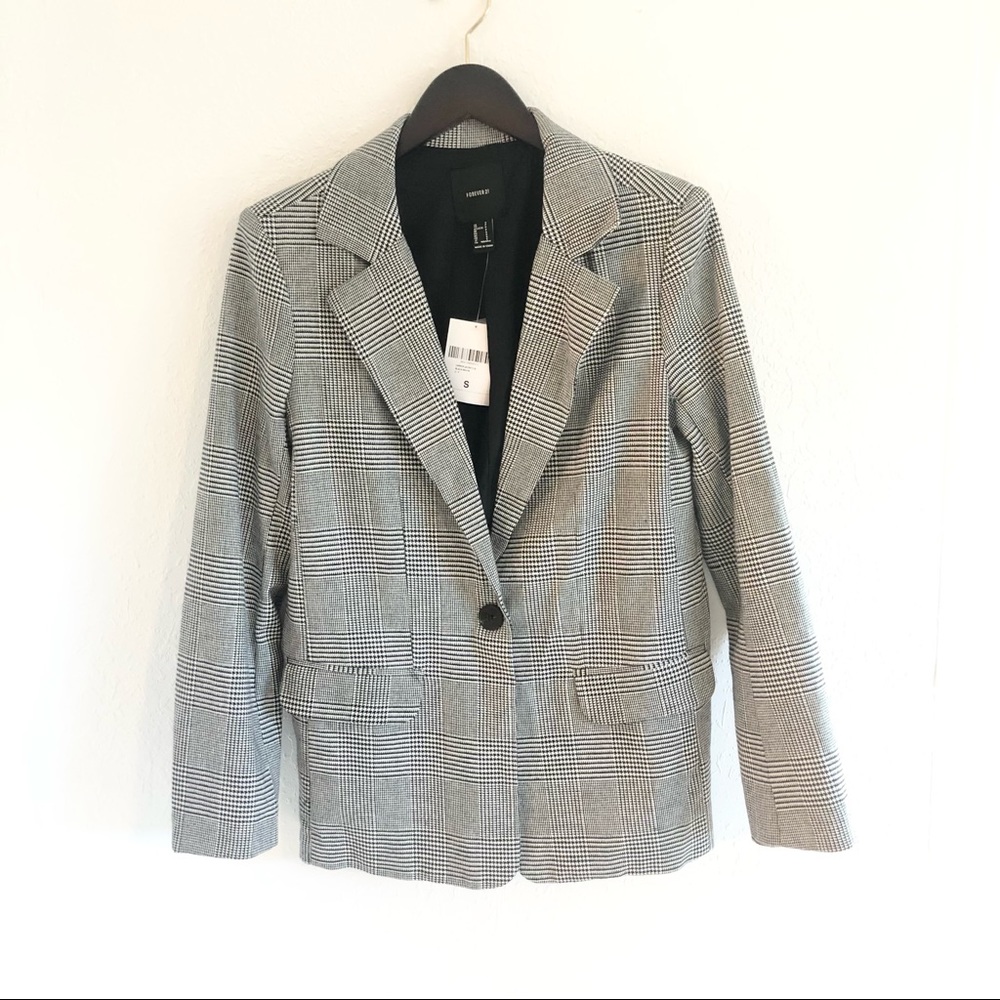 NWT Forever 21 Oversized Houndstooth Blazer